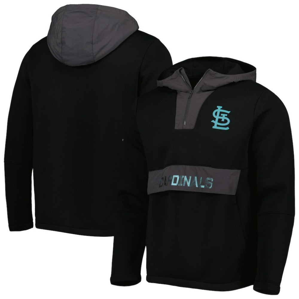 St. Louis Cardinals Levelwear Ruckus Quarter-Zip Hoodie Black