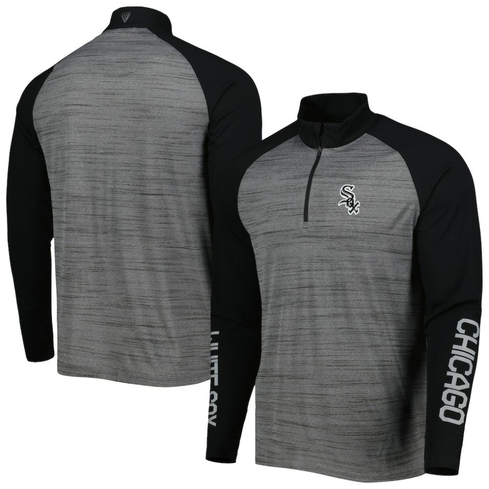 Chicago White Sox Levelwear Vandal Raglan Quarter-Zip Top Heather Gray