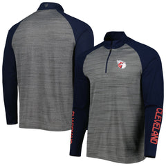 Cleveland Guardians Levelwear Vandal Raglan Quarter-Zip Top Heather Gray