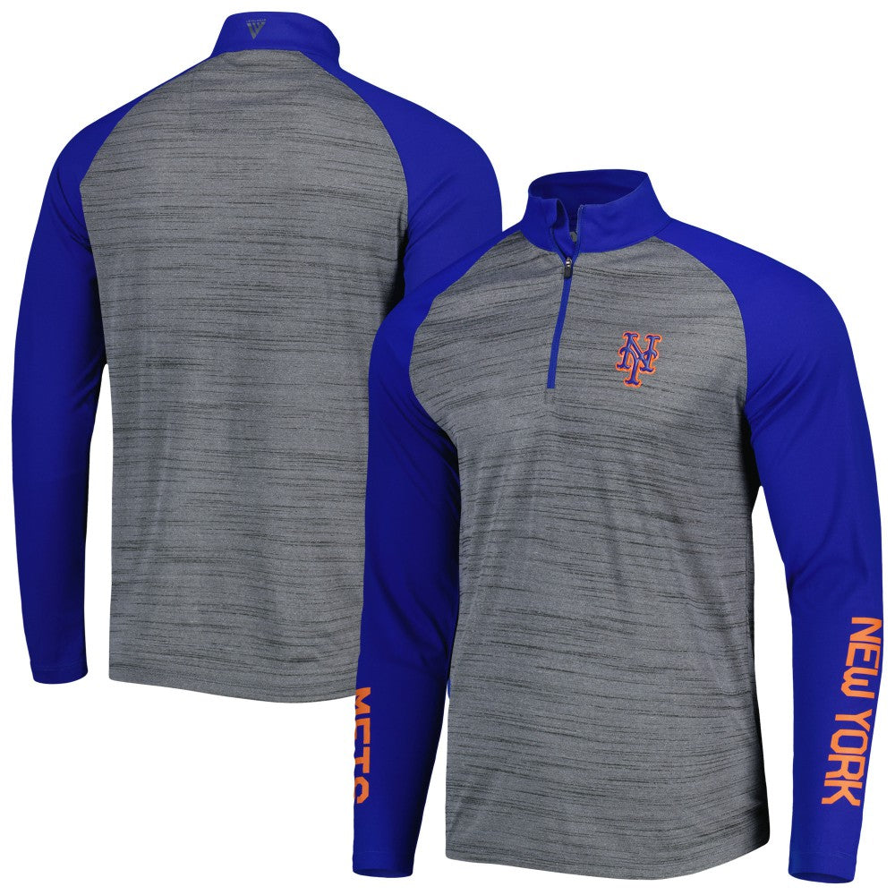 New York Mets Levelwear Vandal Raglan Quarter-Zip Top Heather Gray