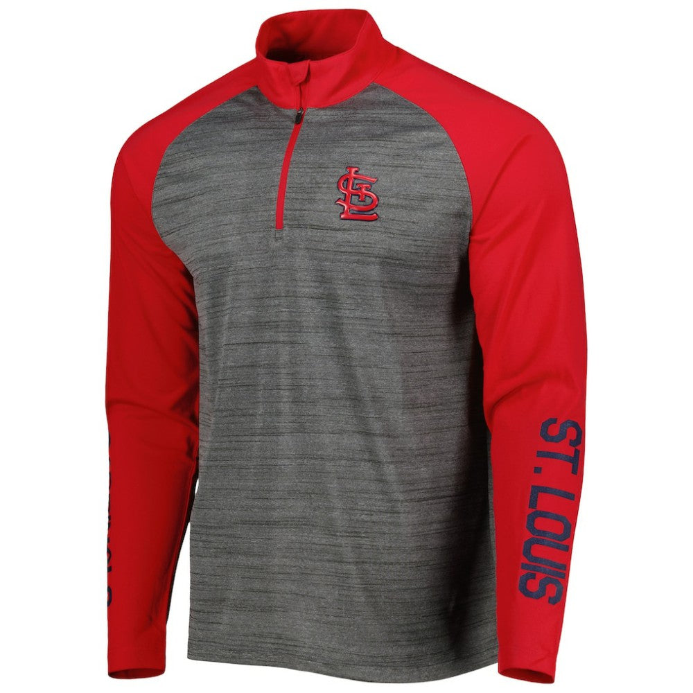 St. Louis Cardinals Levelwear Vandal Raglan Quarter-Zip Top Heather Gray
