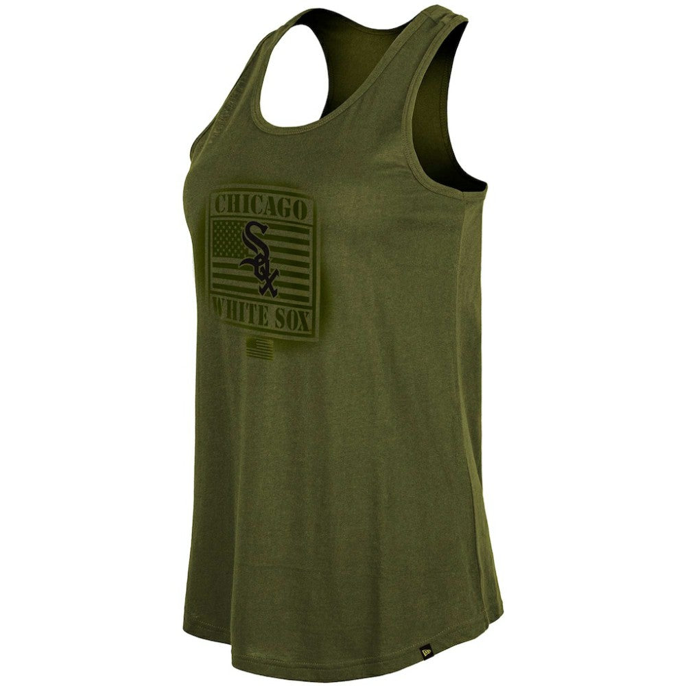 Chicago White Sox Women's 2023 Armed Forces Day Racerback Tank Top Olive | New Era