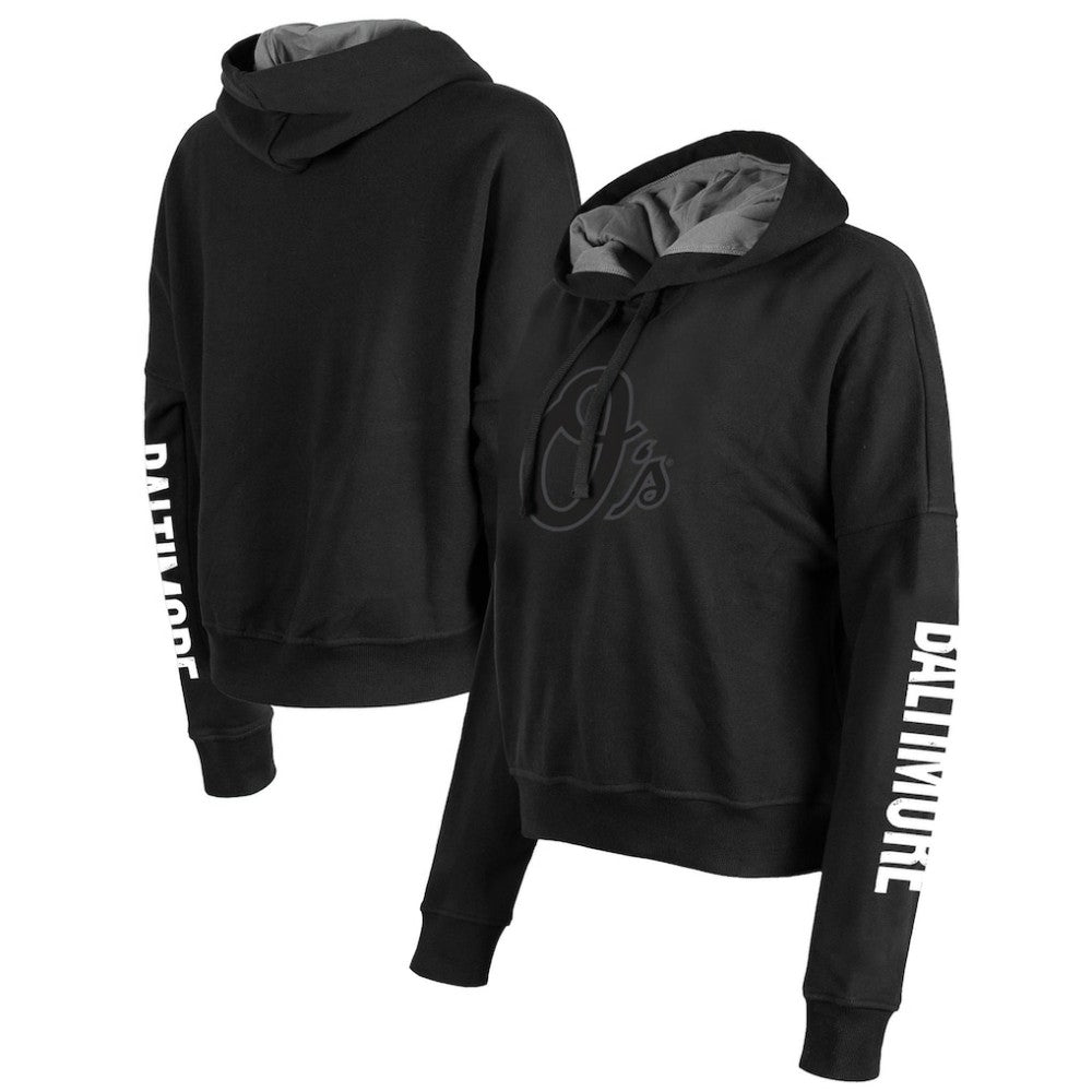 Baltimore Orioles Women's City Connect Pullover Hoodie Black | New Era