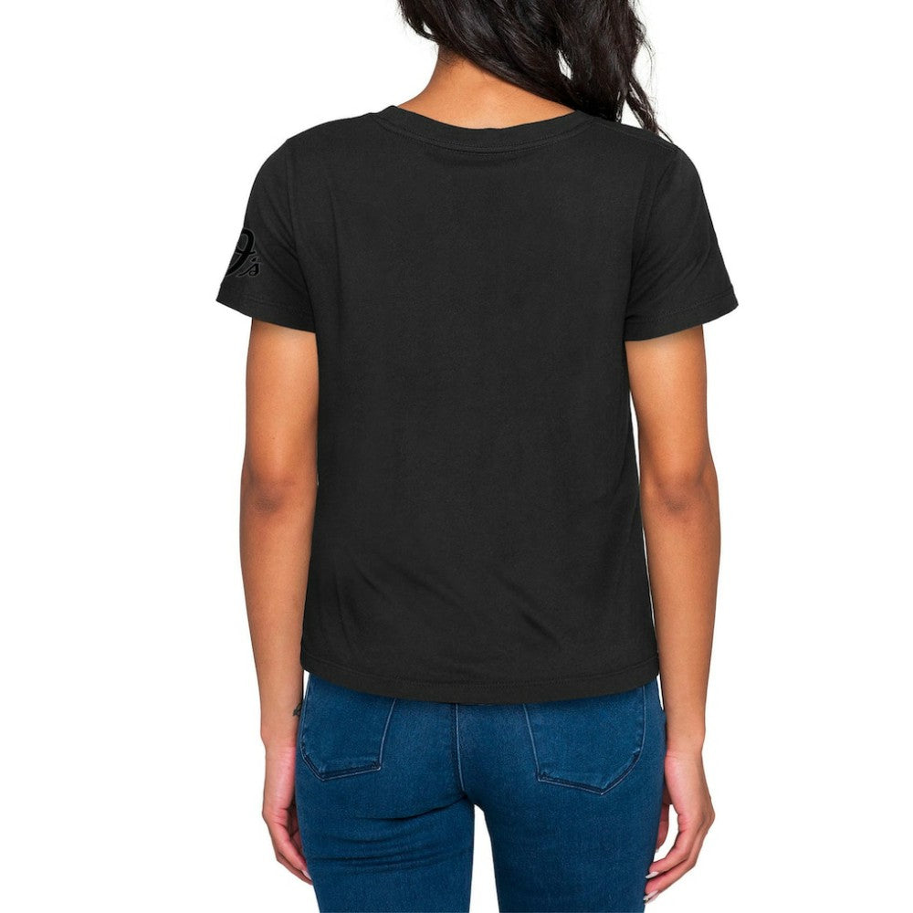 Baltimore Orioles Women's 2023 City Connect Cap Logo T-Shirt Black | New Era