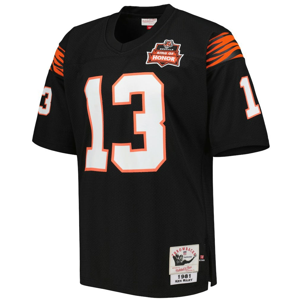 Ken Riley Cincinnati Bengals 1981 Authentic Throwback Retired Player Jersey - Black on sale