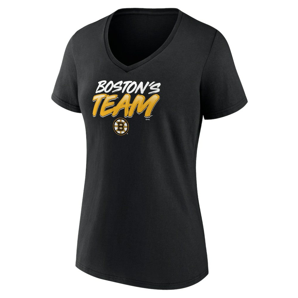 Boston Bruins Women's Active Edge V-Neck T-Shirt Black