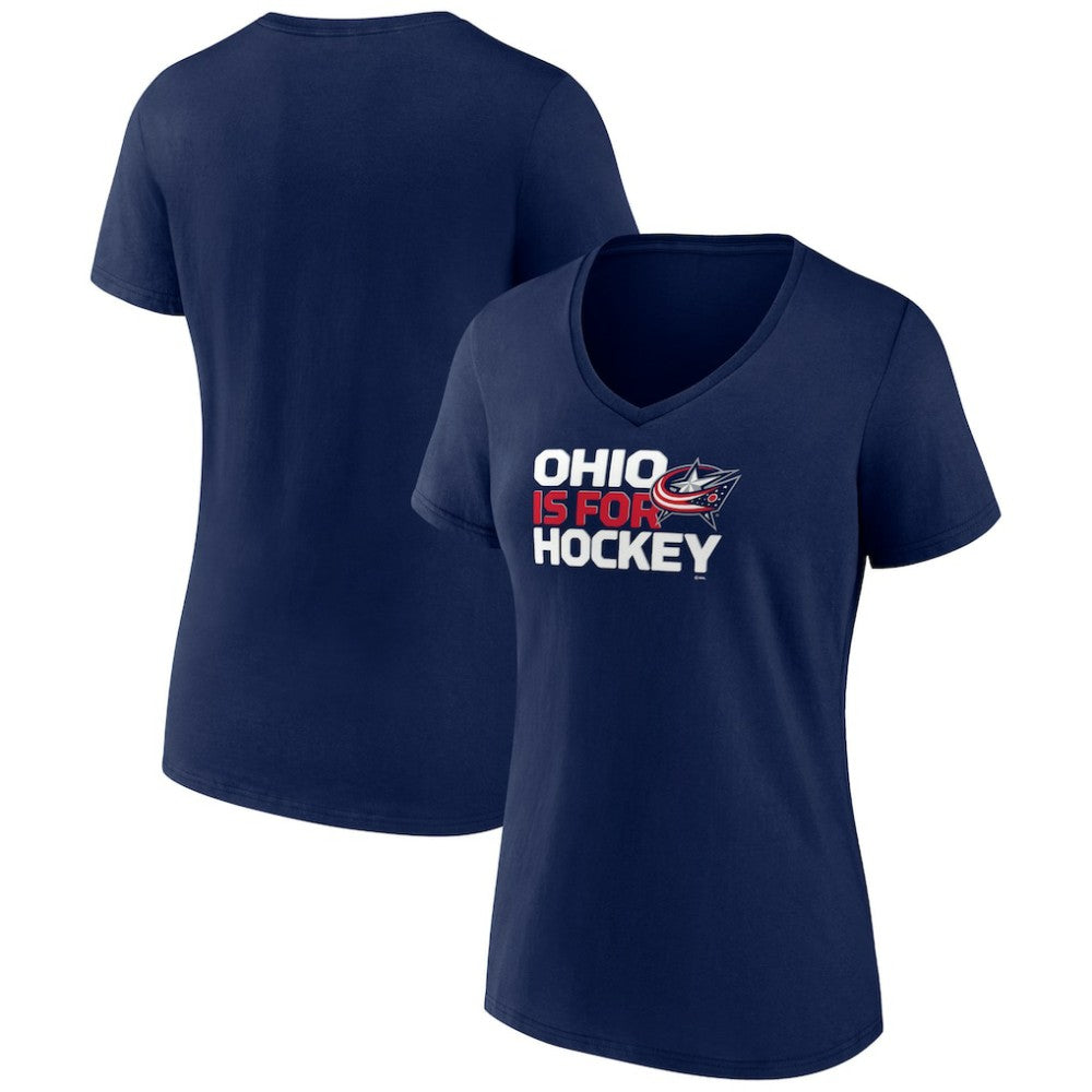 Columbus Blue Jackets Women's Active Edge V-Neck T-Shirt Navy