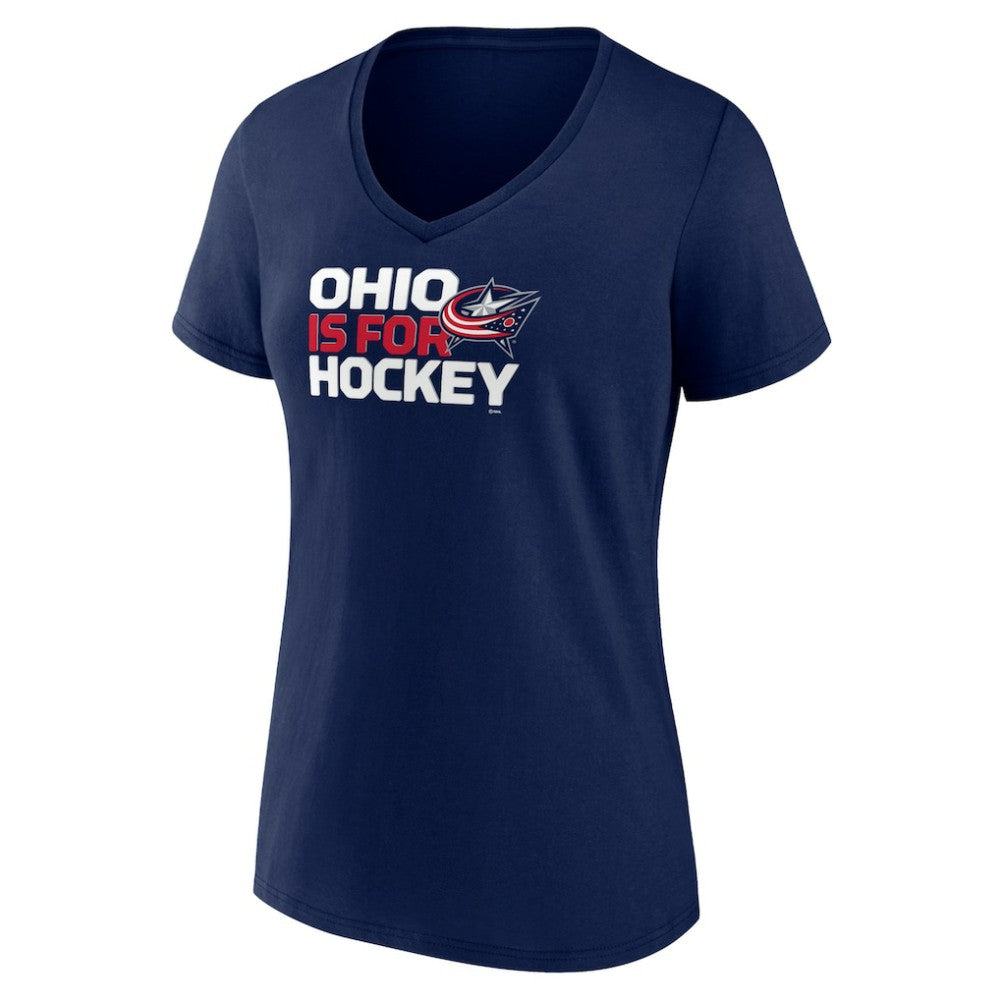 Columbus Blue Jackets Women's Active Edge V-Neck T-Shirt Navy