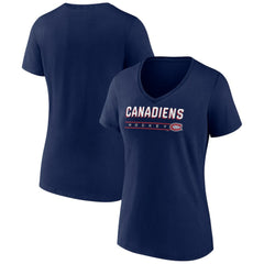 Montreal Canadiens Women's Primary Play V-Neck T-Shirt Navy