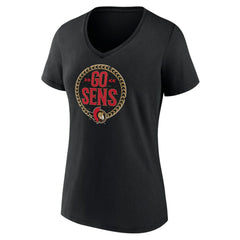 Ottawa Senators Women's Active Edge V-Neck T-Shirt Black