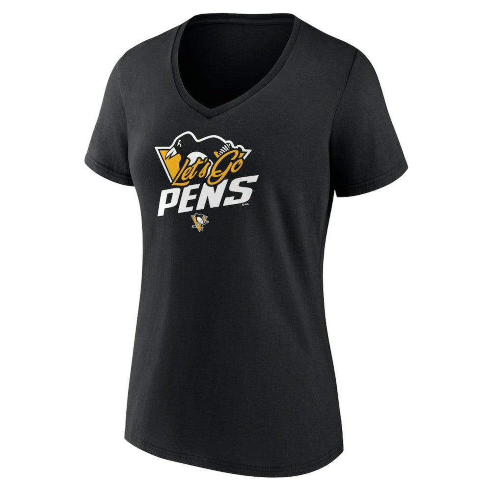 Pittsburgh Penguins Women's Active Edge V-Neck T-Shirt Black