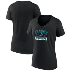 San Jose Sharks Women's Active Edge V-Neck T-Shirt Black