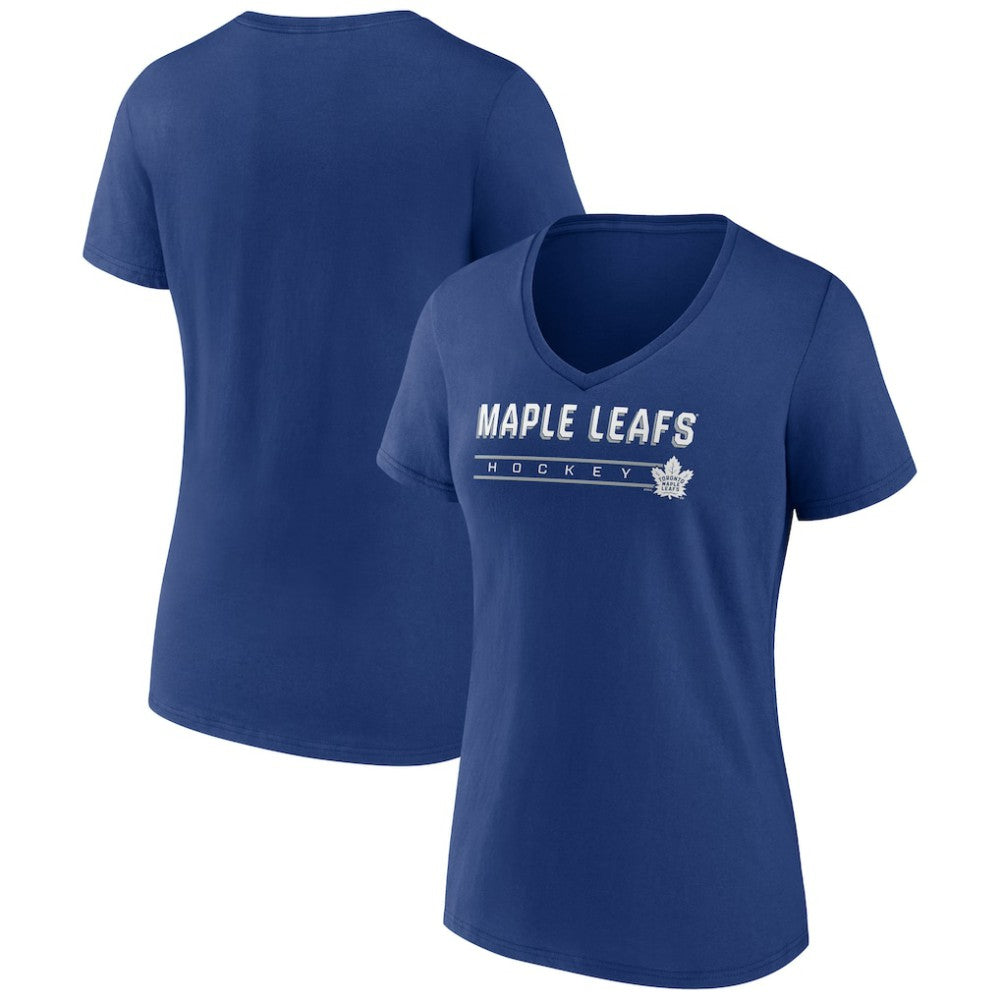 Toronto Maple Leafs Women's Primary Play V-Neck T-Shirt Blue