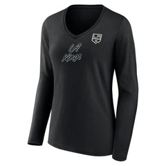 Los Angeles Kings Women's Forge Long Sleeve V-Neck T-Shirt Black