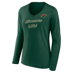 Minnesota Wild Women's Forge Long Sleeve V-Neck T-Shirt Green
