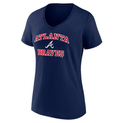 Atlanta Braves Women's Heart and Soul V-Neck T-Shirt Navy
