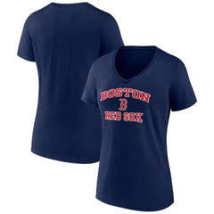 Boston Red Sox Women's Heart and Soul V-Neck T-Shirt Navy