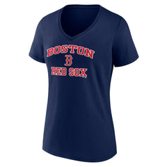 Boston Red Sox Women's Heart and Soul V-Neck T-Shirt Navy
