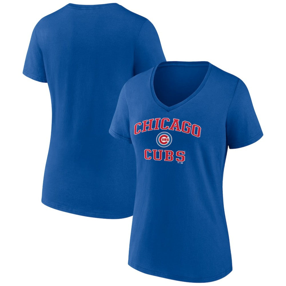Chicago Cubs Women's Heart and Soul V-Neck T-Shirt Royal