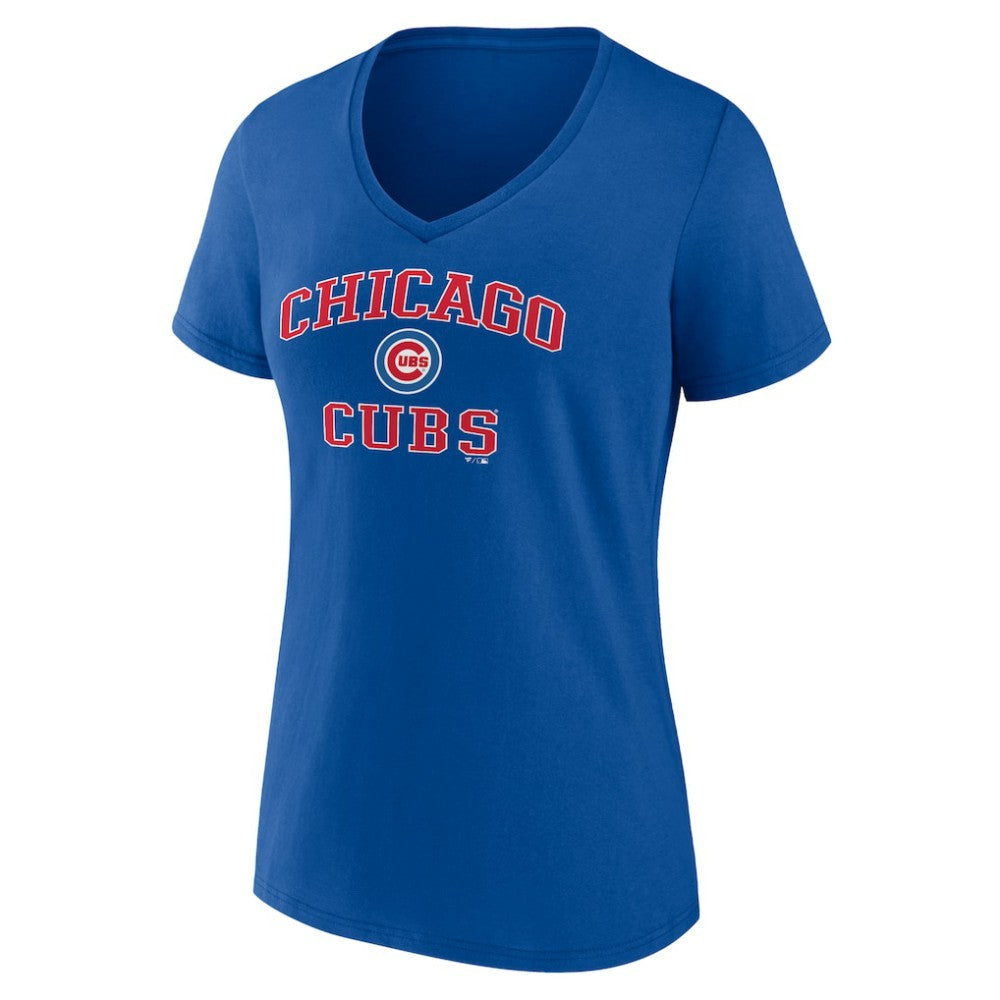 Chicago Cubs Women's Heart and Soul V-Neck T-Shirt Royal