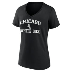 Chicago White Sox Women's Heart and Soul V-Neck T-Shirt Black