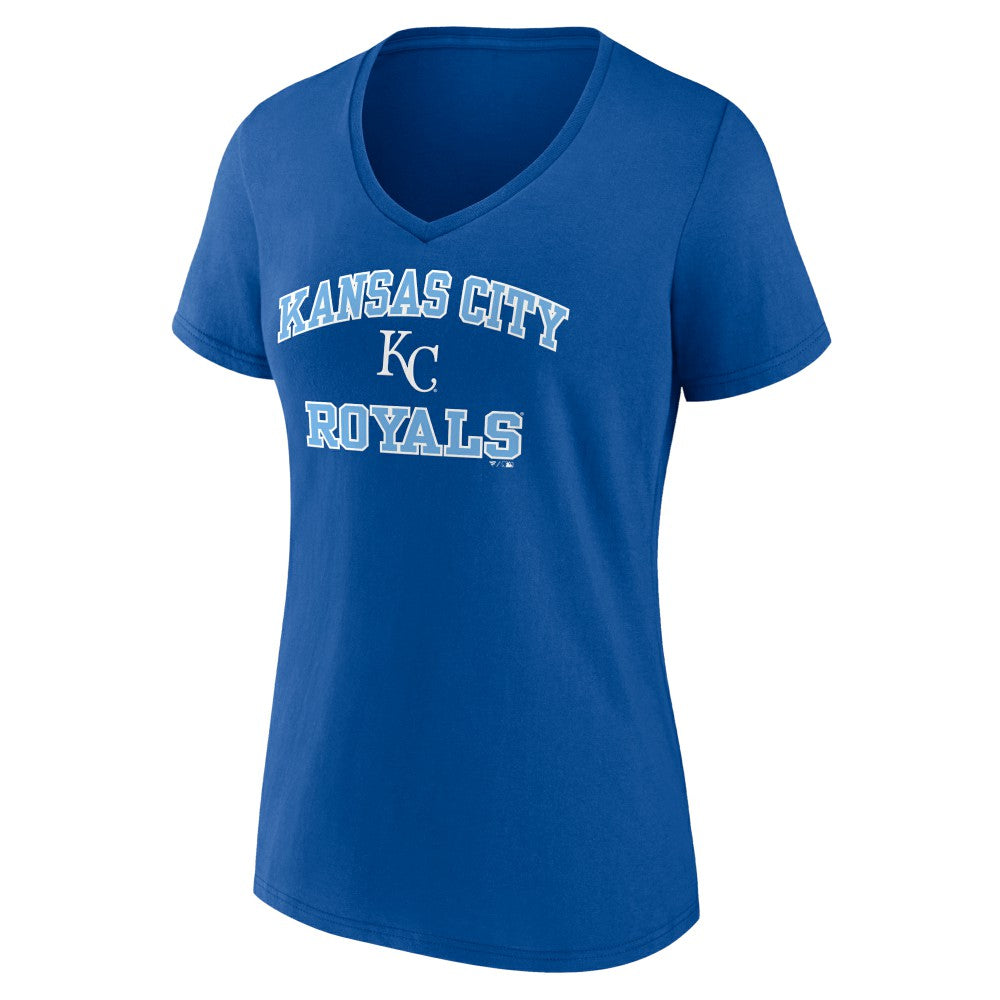 Kansas City Royals Women's Heart and Soul V-Neck T-Shirt Royal