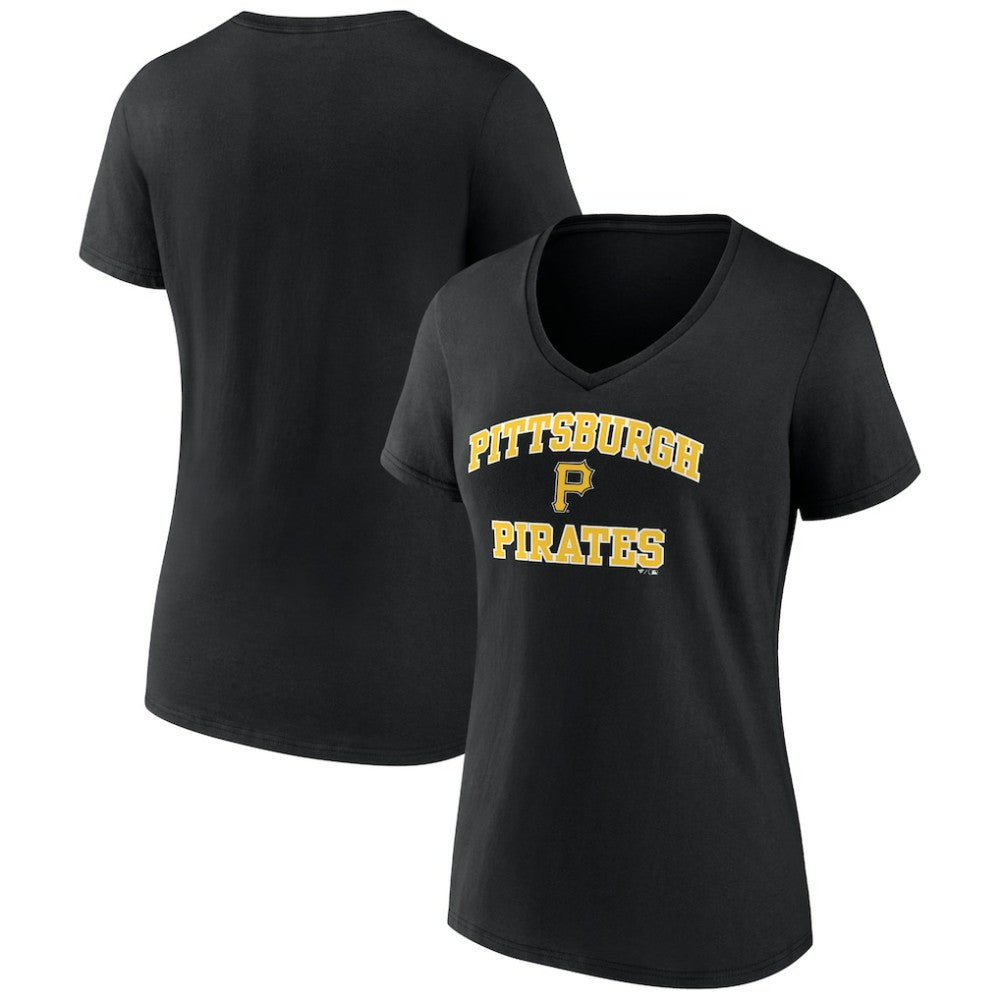 Pittsburgh Pirates Women's Heart and Soul V-Neck T-Shirt Black