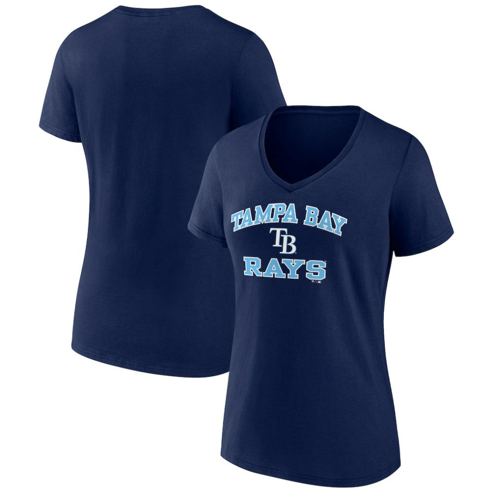Tampa Bay Rays Women's Heart and Soul V-Neck T-Shirt Navy