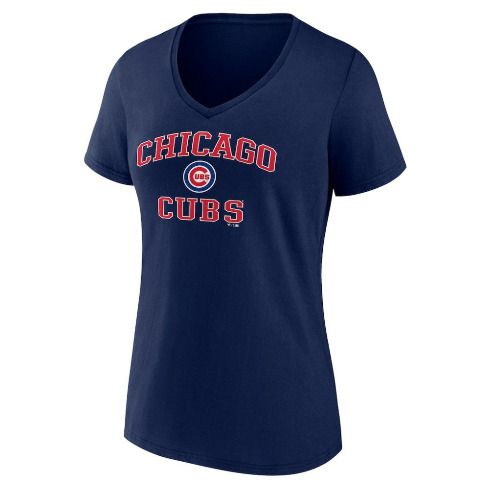Chicago Cubs Women's Heart and Soul V-Neck T-Shirt Navy