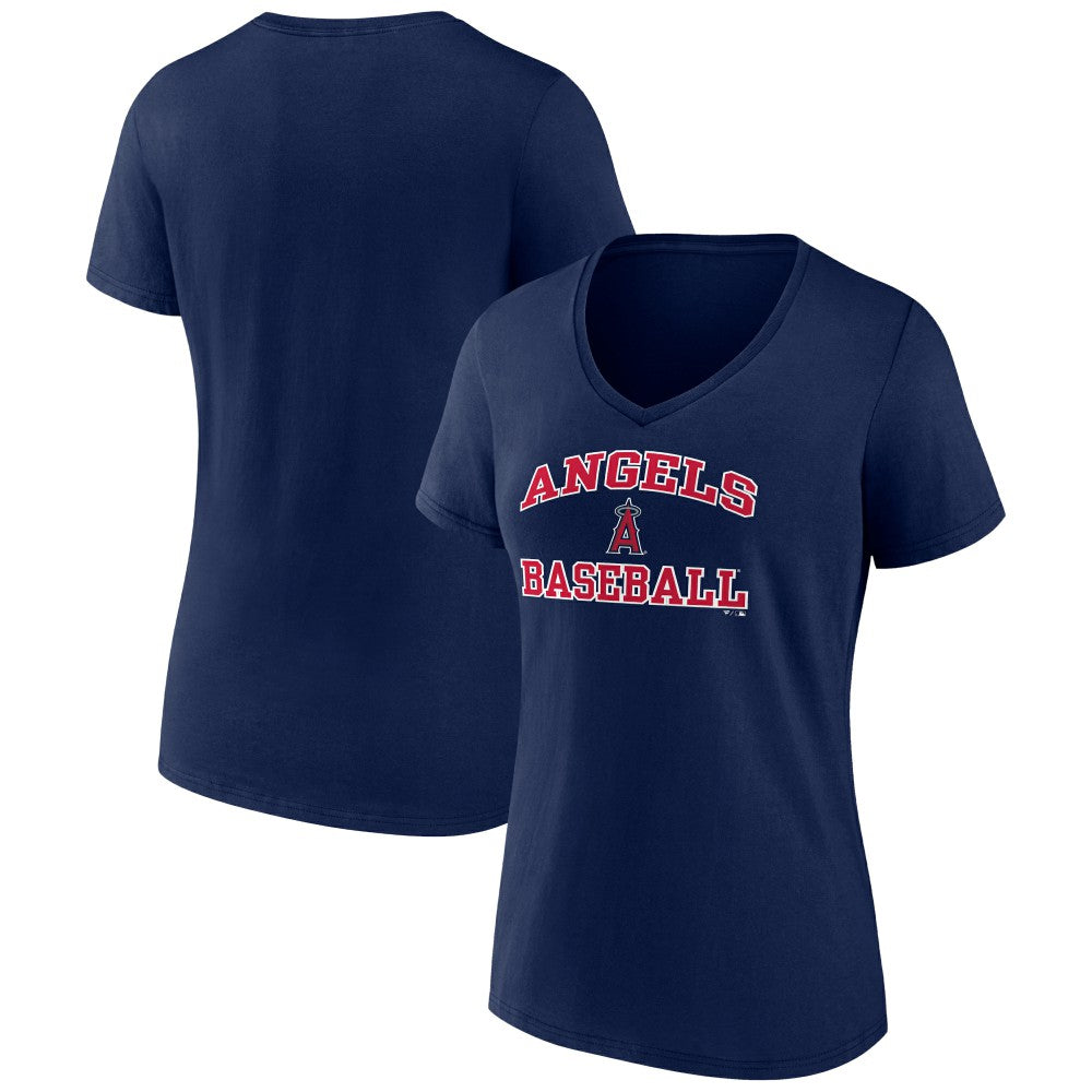 Los Angeles Angels Women's Heart and Soul V-Neck T-Shirt Navy