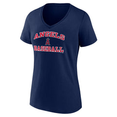 Los Angeles Angels Women's Heart and Soul V-Neck T-Shirt Navy