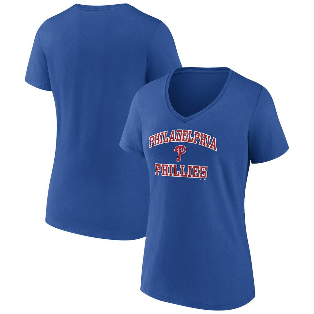 Philadelphia Phillies Women's Heart and Soul V-Neck T-Shirt Royal