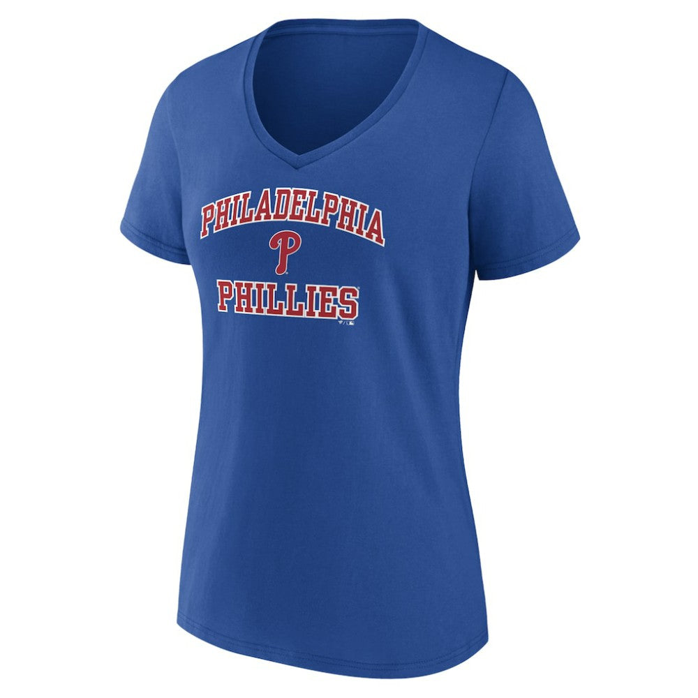 Philadelphia Phillies Women's Heart and Soul V-Neck T-Shirt Royal