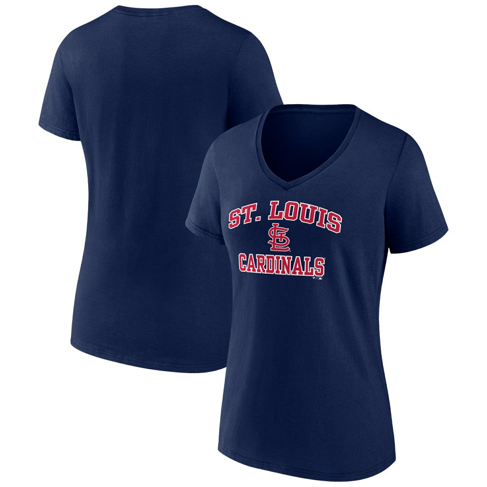 St. Louis Cardinals Women's Heart and Soul V-Neck T-Shirt Navy