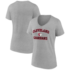 Cleveland Guardians Women's Heart and Soul V-Neck T-Shirt Gray