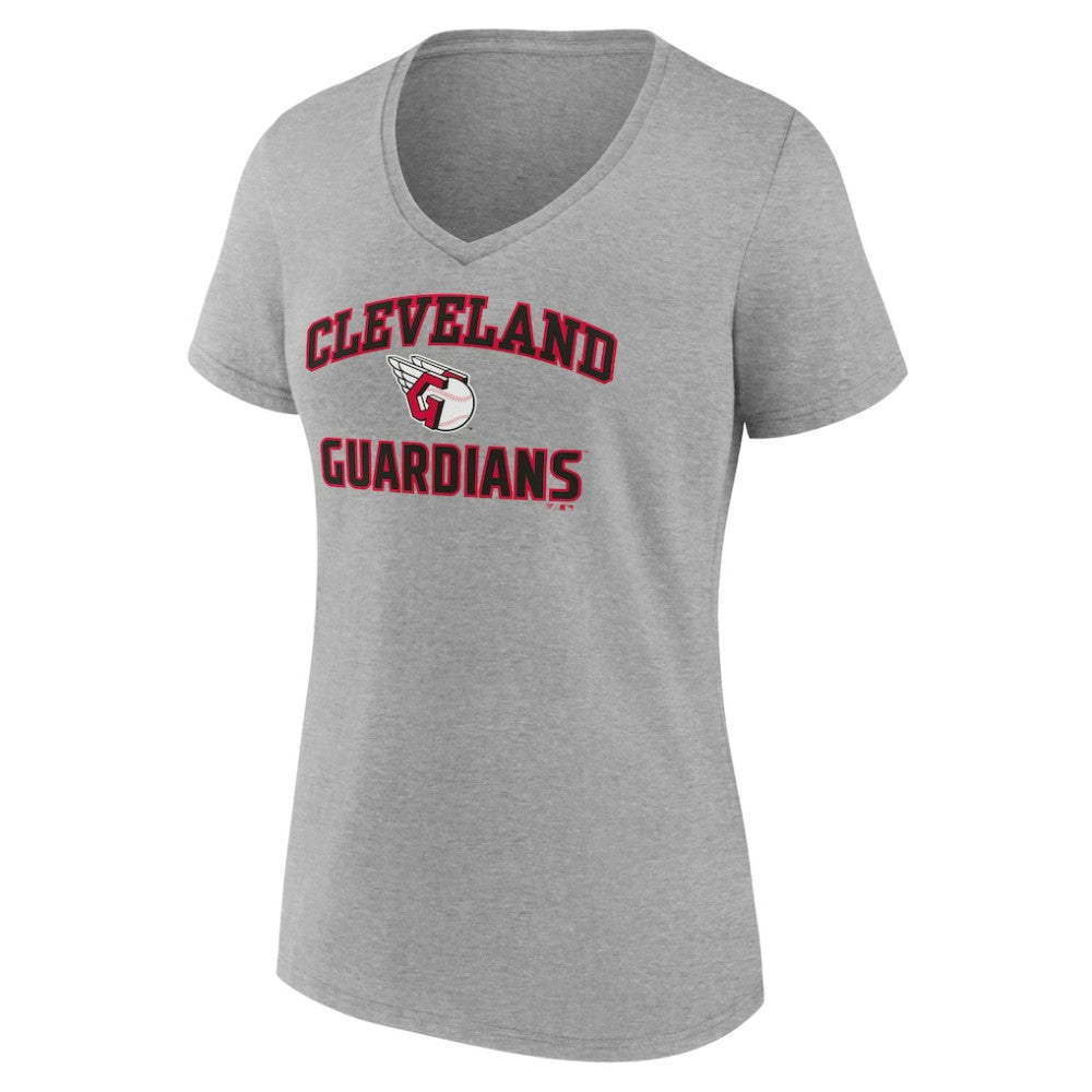 Cleveland Guardians Women's Heart and Soul V-Neck T-Shirt Gray