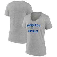 Kansas City Royals Women's Heart and Soul V-Neck T-Shirt Gray