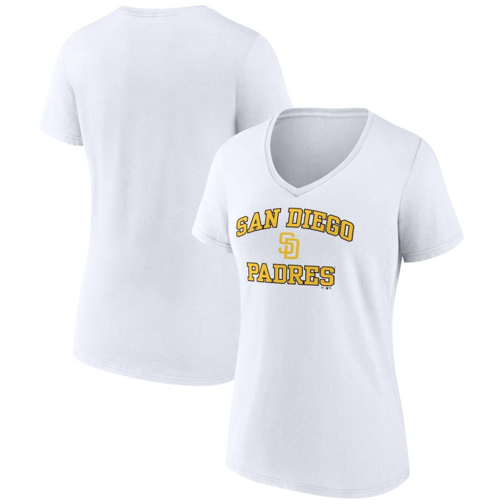 San Diego Padres Women's Heart and Soul V-Neck T-Shirt White