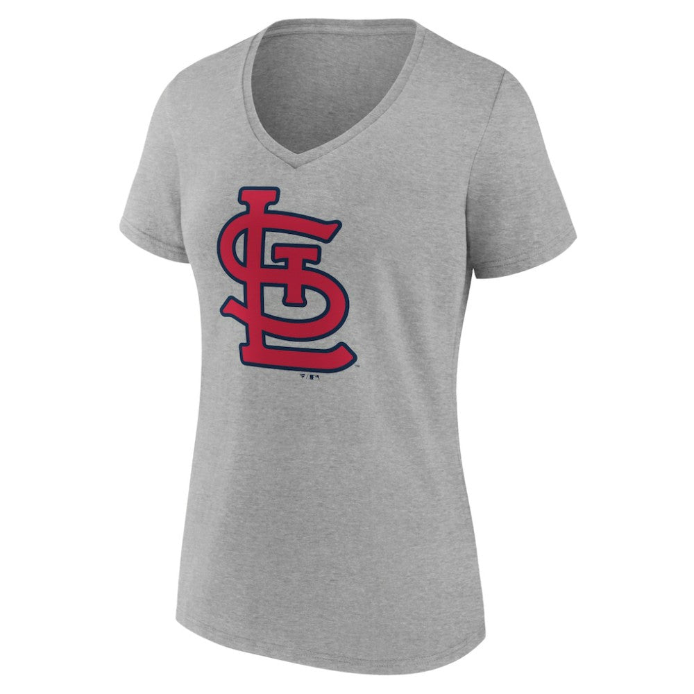 St. Louis Cardinals Women's Official Logo V-Neck T-Shirt Gray