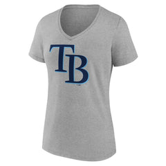 Tampa Bay Rays Women's Official Logo V-Neck T-Shirt Gray