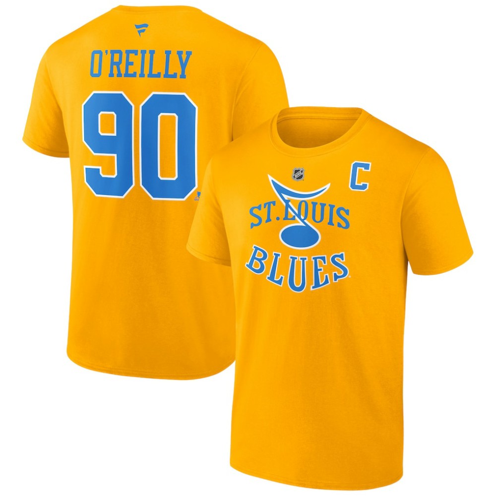 Ryan O'Reilly St. Louis Blues Fanatics Special Edition 2.0 Name & Number T-Shirt Yellow