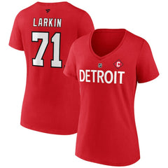 Dylan Larkin Detroit Red Wings Fanatics Women's Special Edition 2.0 Name & Number V-Neck T-Shirt Red