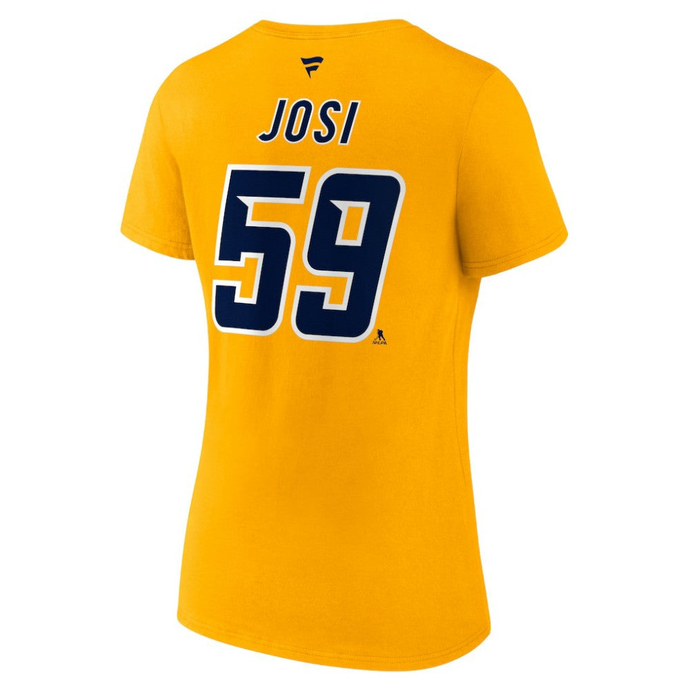 Roman Josi Nashville Predators Fanatics Women's Special Edition 2.0 Name & Number V-Neck T-Shirt Yellow
