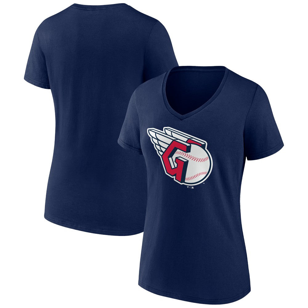 Cleveland Guardians Women's Official Logo V-Neck T-Shirt Navy