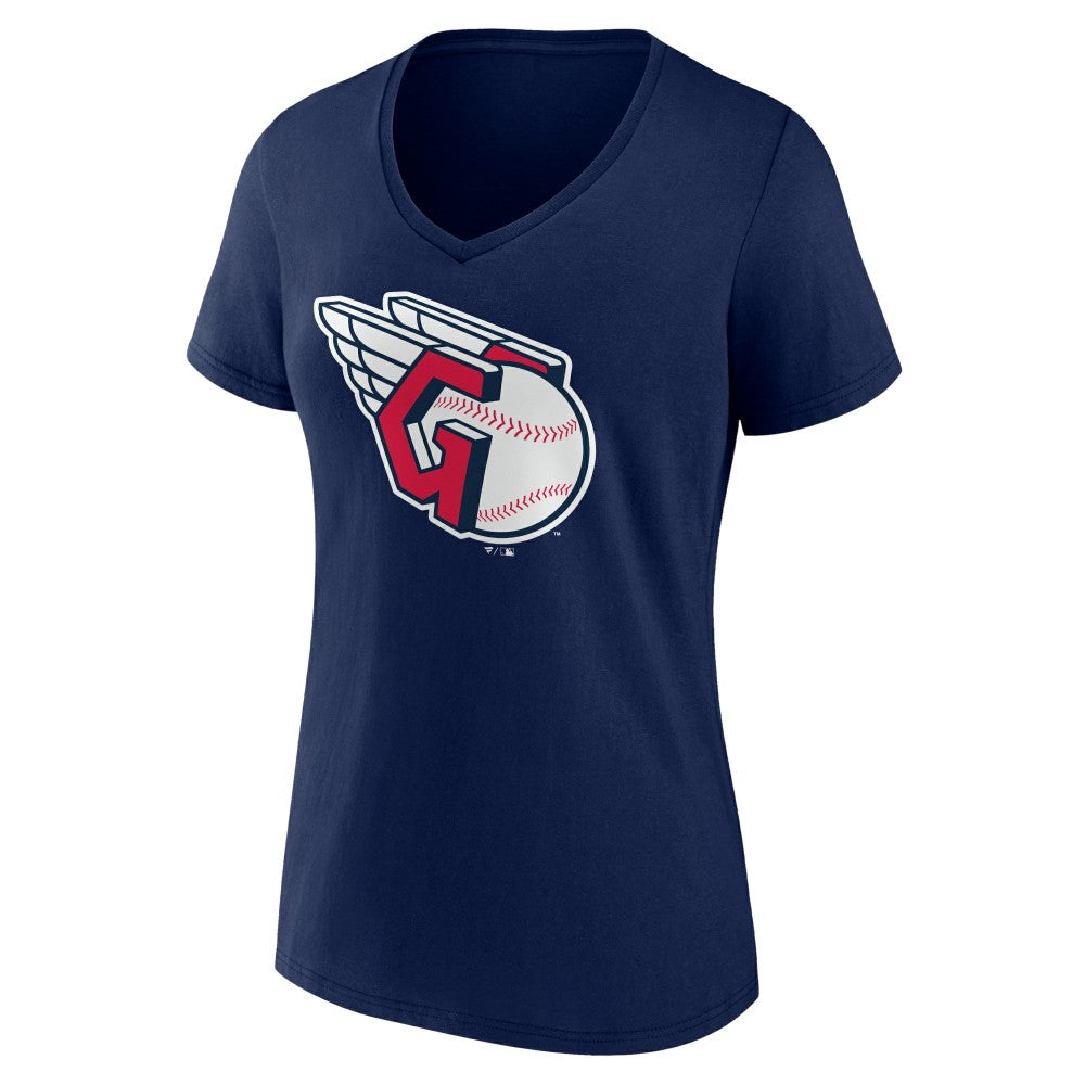Cleveland Guardians Women's Official Logo V-Neck T-Shirt Navy