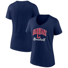 Cleveland Guardians Women's Victory Script Team V-Neck T-Shirt Navy