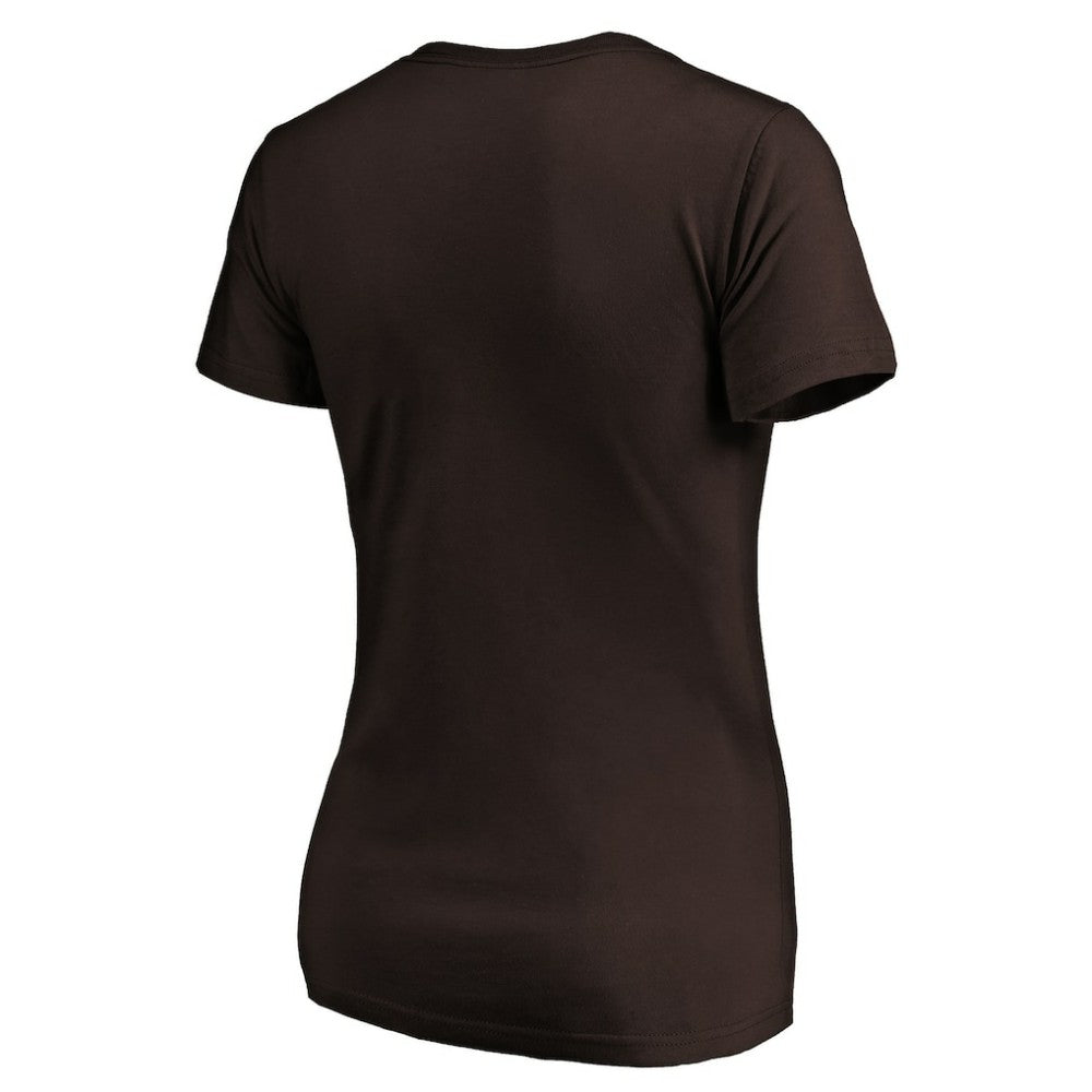 San Diego Padres Women's Victory Script Team V-Neck T-Shirt Brown