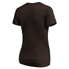 San Diego Padres Women's Victory Script Team V-Neck T-Shirt Brown