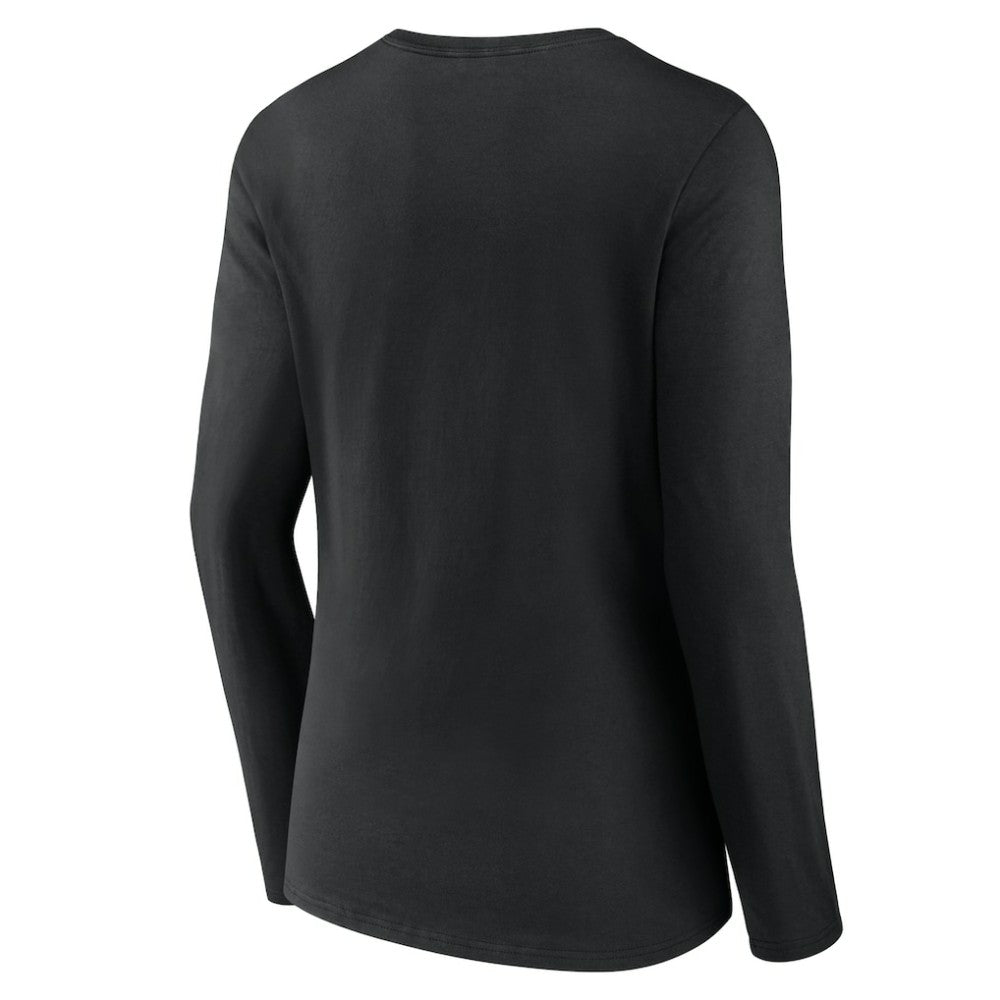 Chicago White Sox Women's Victory Script Long Sleeve V-Neck T-Shirt Black