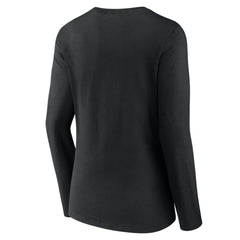 Miami Marlins Women's Victory Script Long Sleeve V-Neck T-Shirt Black